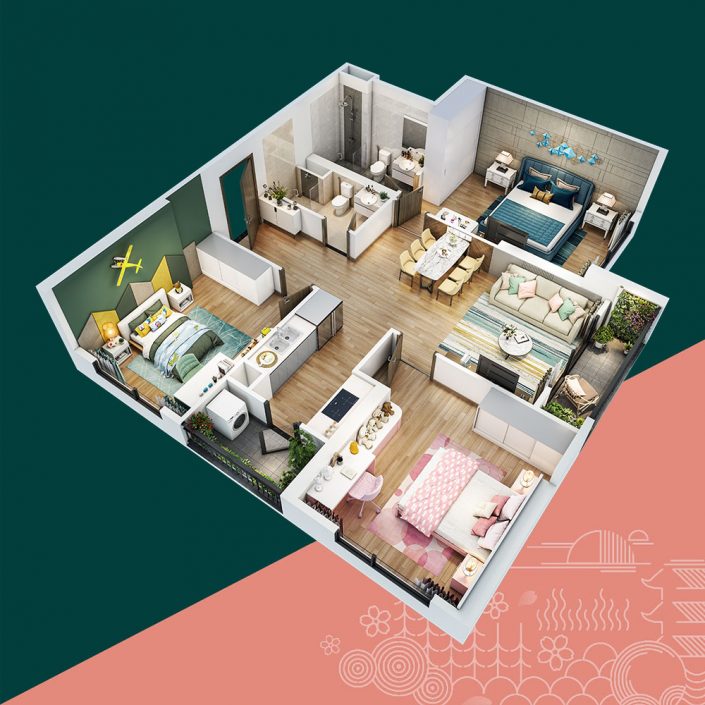 mat bang can ho 3pn the sakura vinhomes smart city