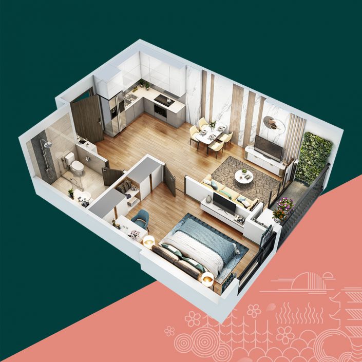 mat bang can ho 1pn the sakura vinhomes smart city
