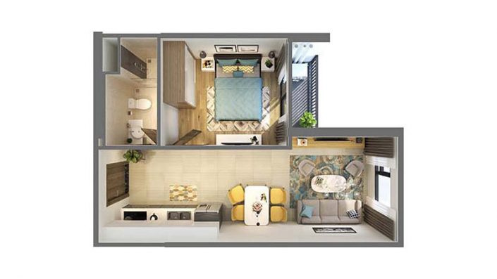 mat bang can ho 1pn the sapphire vinhomes ocean park