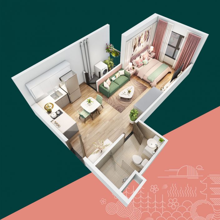 Mặt cắt căn hộ The Sakura